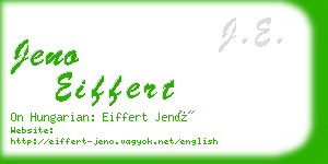 jeno eiffert business card